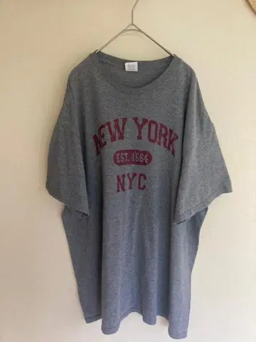 미국 빈티지 NEW YORK 오버사이즈 칼리지 티셔츠 그레이 XL