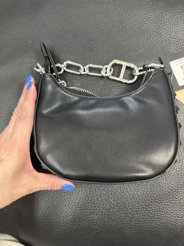 TWINSET 블랙 가죽 핸드백
