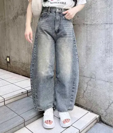 INGNI 데님 커브 팬츠 블루 S 사이즈