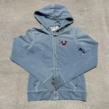 TRUE RELIGION 지퍼 후드티 y2k 스팽글 짧은 기장