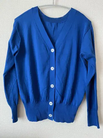 스피크 앤 스팬 ICE COTTON V넥 2way 가디건 로얄 블루