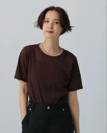 미사용 새상품 LEPSIM 시어 멜란지 T 브라운