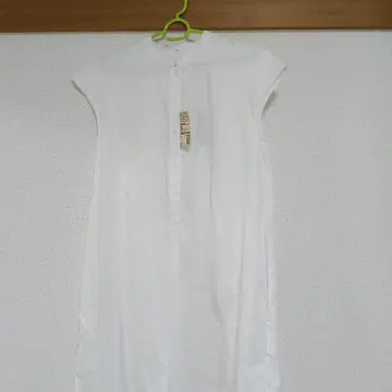 새상품 무인양품 오가닉 코튼 프렌치 슬리브 원피스 M 사이즈