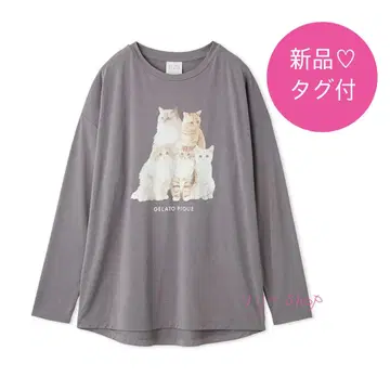택 포함 새상품 젤라또피케 CAT 원포인트 롱T