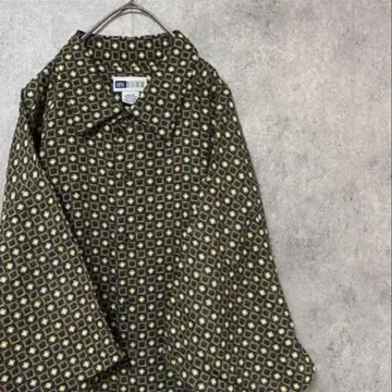 90년대 빈티지 반팔 패턴 셔츠 남성용 2XL 구제 의류 개성파