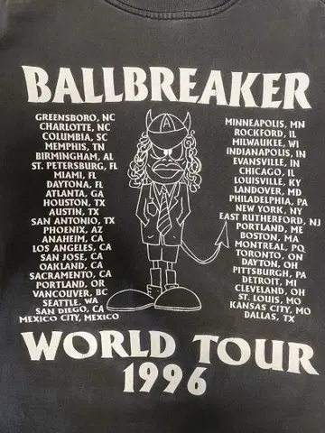 90s AC/DC BALLBREAKER WORLD TOUR 1996 L