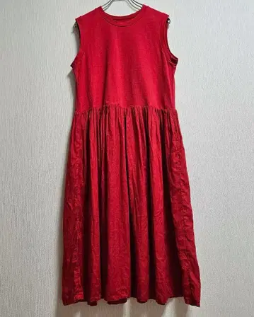 네스트로브 도킹 롱 원피스 빨간색 면 린넨 nest Robe