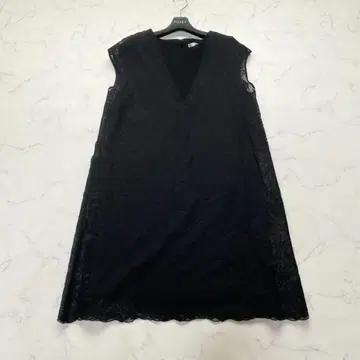 택 포함 ADORE 실크 릴리 레이스 원피스 플라워 자수 36 블랙