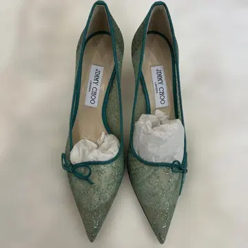 JIMMY CHOO 에메랄드 그린 하이힐 39