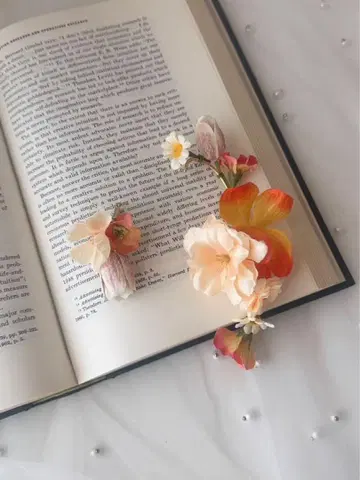 꽃 모티브 이어 커프 귀걸이