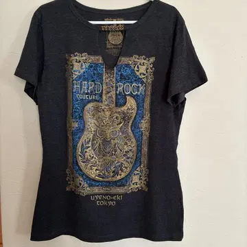 HARD ROCK COUTURE 티셔츠 다크 그레이, 금색 올빼미 L