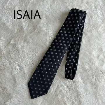 ISAIA 기하학 패턴 넥타이 블랙