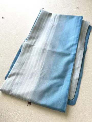 명주 기모노 M 사이즈 폴리에스테르 스카이블루
