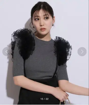 숄더 튤 니트
