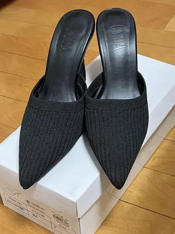 GYDA 블랙 리브 뮬 S 사이즈