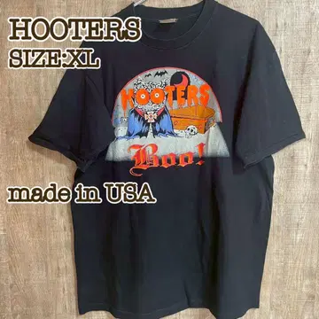 HOOTERS 후터스 반팔 티셔츠 블랙 싱글 스티치 USA제 XL