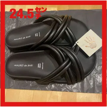 MAURO de BARI 블랙 샌들 24.5cm