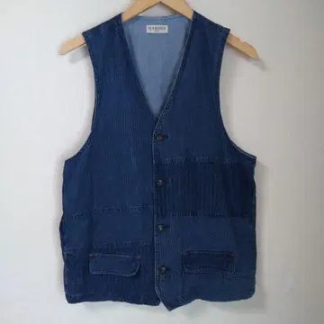 Harriss PARIS 데님 베스트 코튼 2 포켓