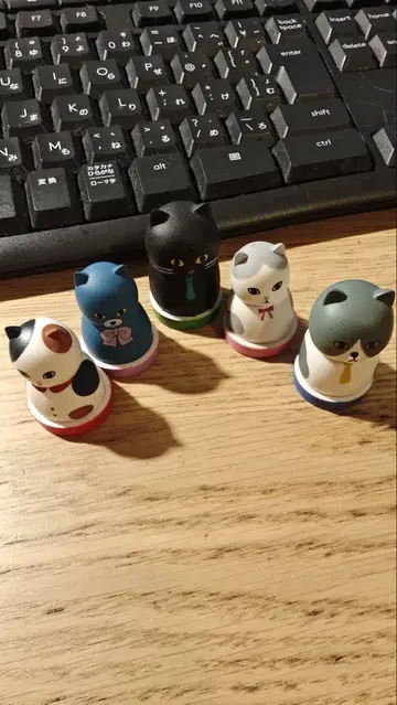 고양이 도장 5종 세트 사장실 편