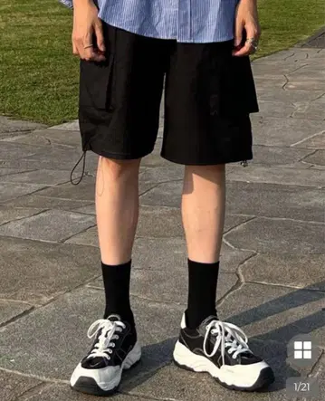 누구 180cm 카고 버뮤다 코튼 팬츠
