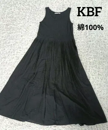 kbf 개더 맥시 원피스 탱크탑 블랙 면 100%