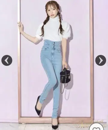 미셸 마카롱 허리 쉐이프 데님 25