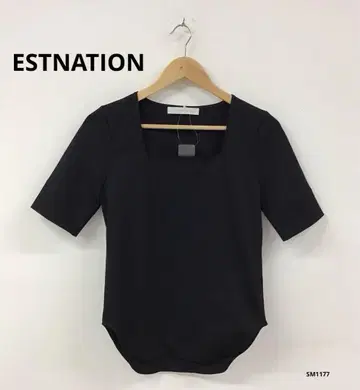 ESTNATION 에스트네이션 반팔 밀라노 리브 티셔츠 블랙