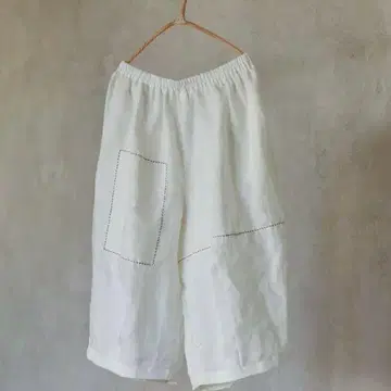 심플 사시코 린넨 가우초 팬츠  느긋한