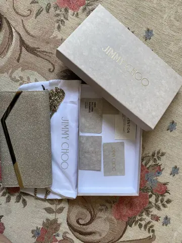 JIMMY CHOO 실버 클러치백