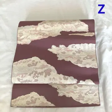 기모노 나고야 오비 나고야 재단 팥색 Z