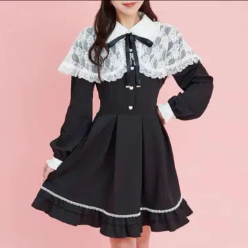 시크릿허니 레이스 케이프 원피스