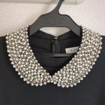 펄 장식 탈부착 카라