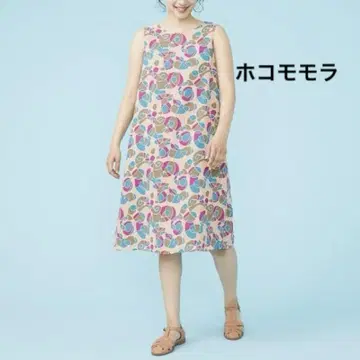 호코모모라 레트로 기하학 패턴 슬리브리스 A 라인 원피스 40 여름