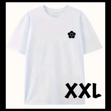 마리콴트 화이트 티셔츠 꽃 로고 심플 캐주얼 여성용 XXL
