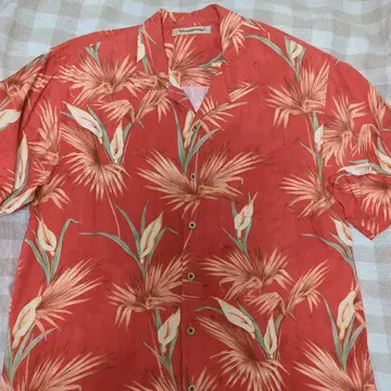 타미힐피거 레드 계열 알로하 셔츠 보태니컬 무늬 Tommy Bahama