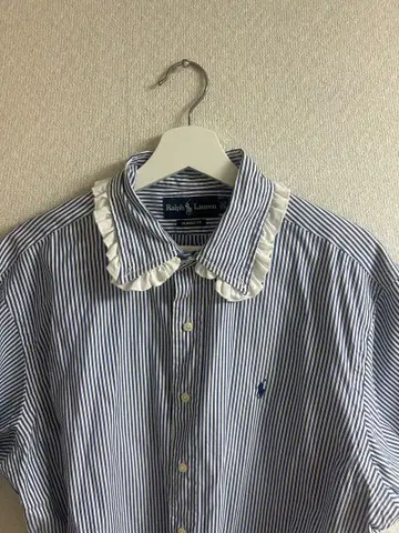 Ralph Lauren 스트라이프 프릴 리메이크 셔츠 반팔