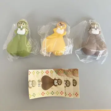 모미모미타누킨 가챠 산부키색 색 화이트브라운 3종 세트 익명 배송