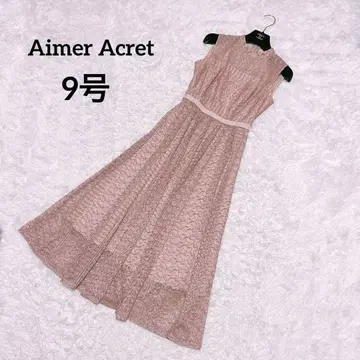 Aimer Acret 전체 레이스 롱 원피스 슬리브리스 플레어