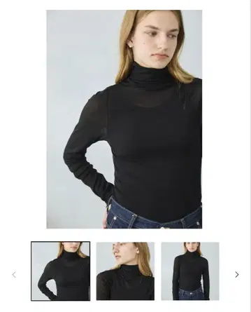 [ Oblada ] SHEER HIGH NECK BLACK