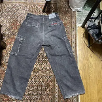 FREAKY 프리키 와이드 데님 카고 팬츠 초와이드 블랙