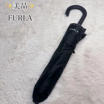 새상품급 FURLA 접이식 우산 우천 겸용 양산 백새틴 & 스터드 여성용