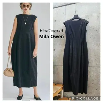 Mila Owen 린넨 혼방 코쿤 실루엣 원피스 블랙 S-M