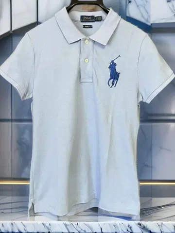 Ralph Lauren 스카이블루 반팔 피케 셔츠 포니 빅 S