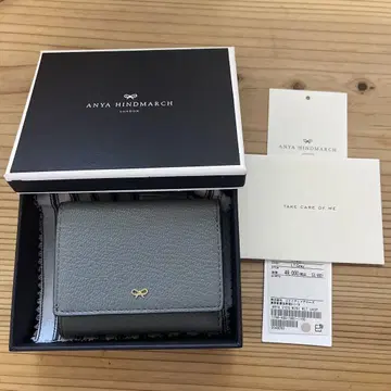 ANYA HINDMARCH 블루 3단 폴더형 지갑