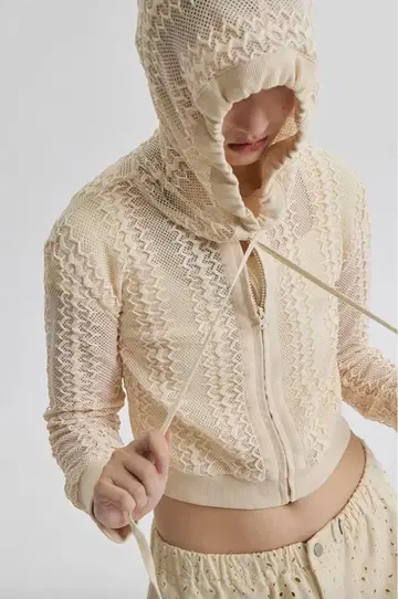 [CONP] Ribbed 레이스 Short 후디