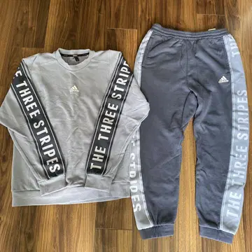 새상품 adidas XL 사이즈 워딩 맨투맨 셋업 인기 로고