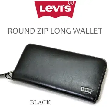 8203BK Levis 리바이스 라운드 지퍼 장지갑 천연 가죽 블랙
