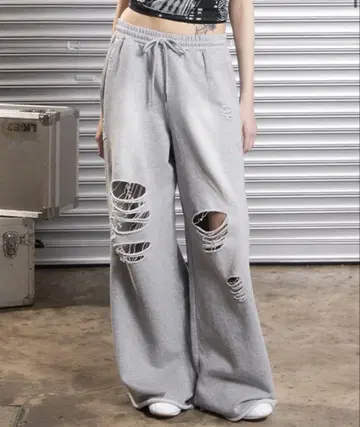 [ ACLENT ] J/W 데미지 스웨트 팬츠