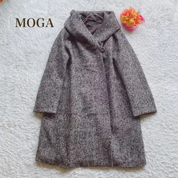 MOGA 모가 [L] 헤링본 무늬 롱 코트 A 라인 캐주얼