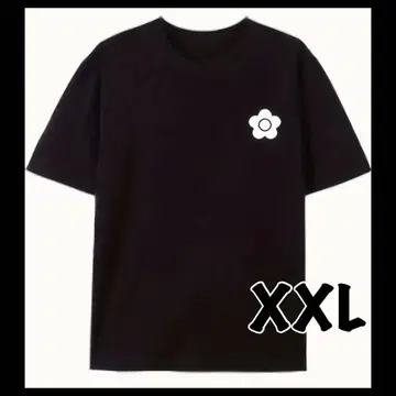 마리콴트 블랙 T셔츠 꽃 로고 심플 캐주얼 여성용 XXL